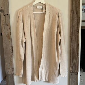 Liz Claiborne Cream Open Front Cardigan Size XL